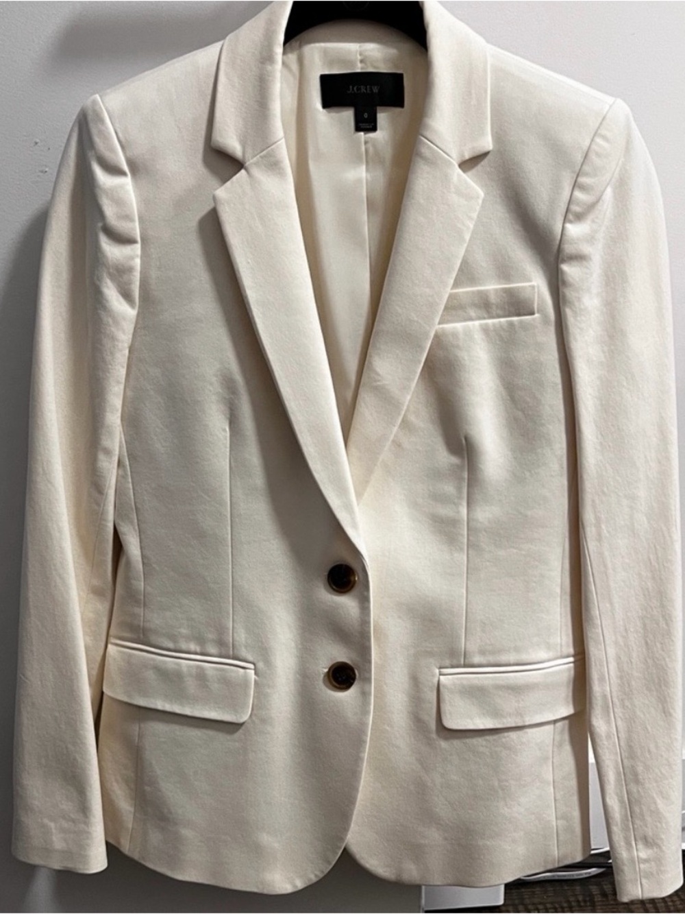 J. Crew Cream Tailored Two-Button Blazer